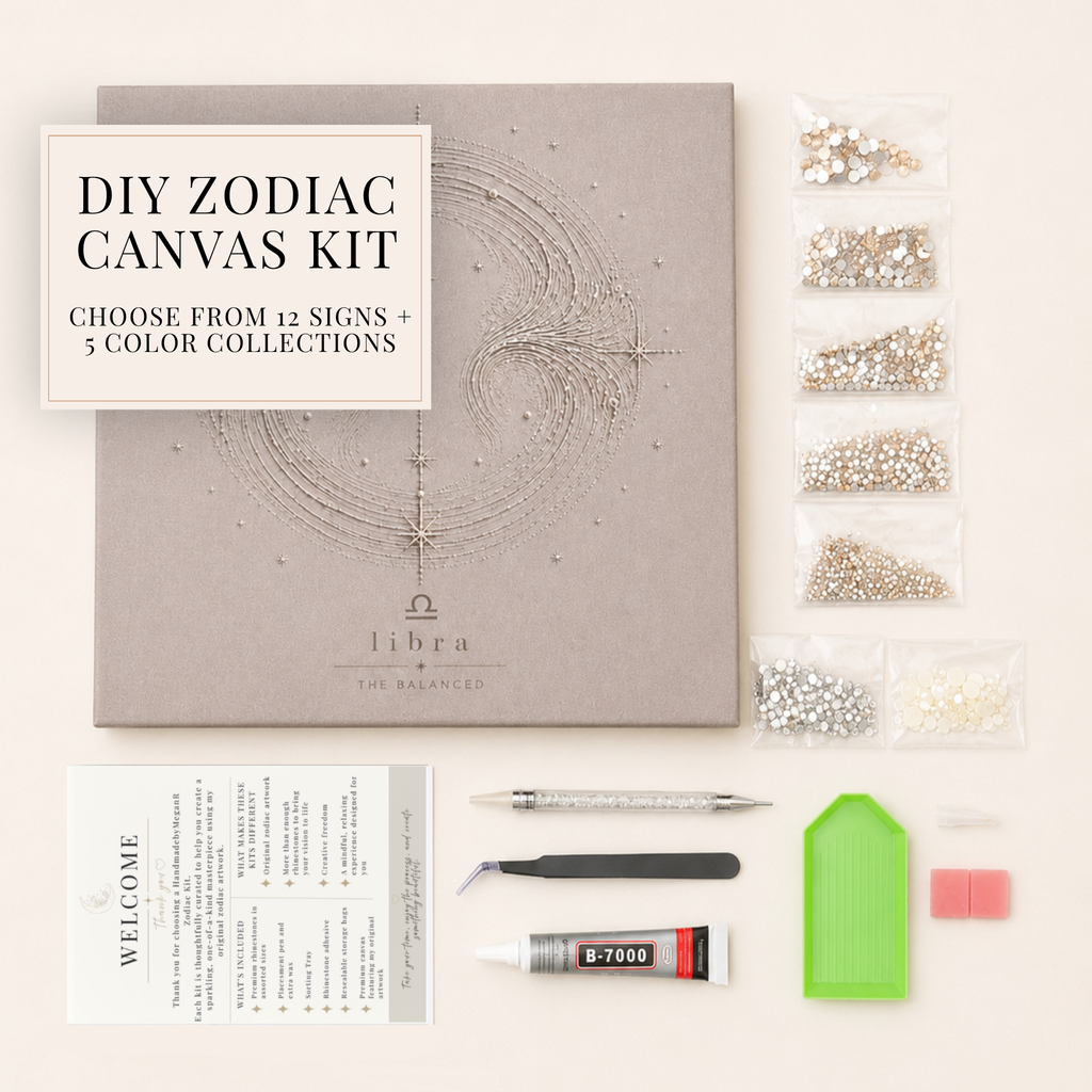 DIY Bedazzled Zodiac Canvas Kit with Rhinestones | Handmade by Megan
