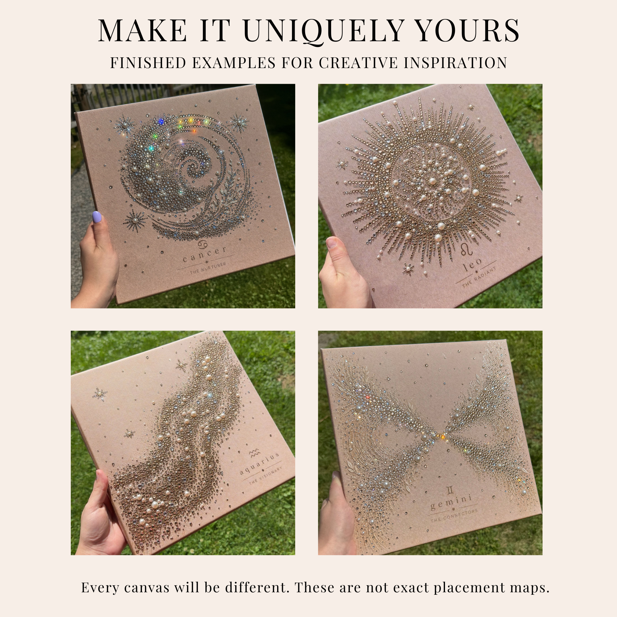 DIY Bedazzled Zodiac Canvas Kit with Rhinestones | Handmade by Megan