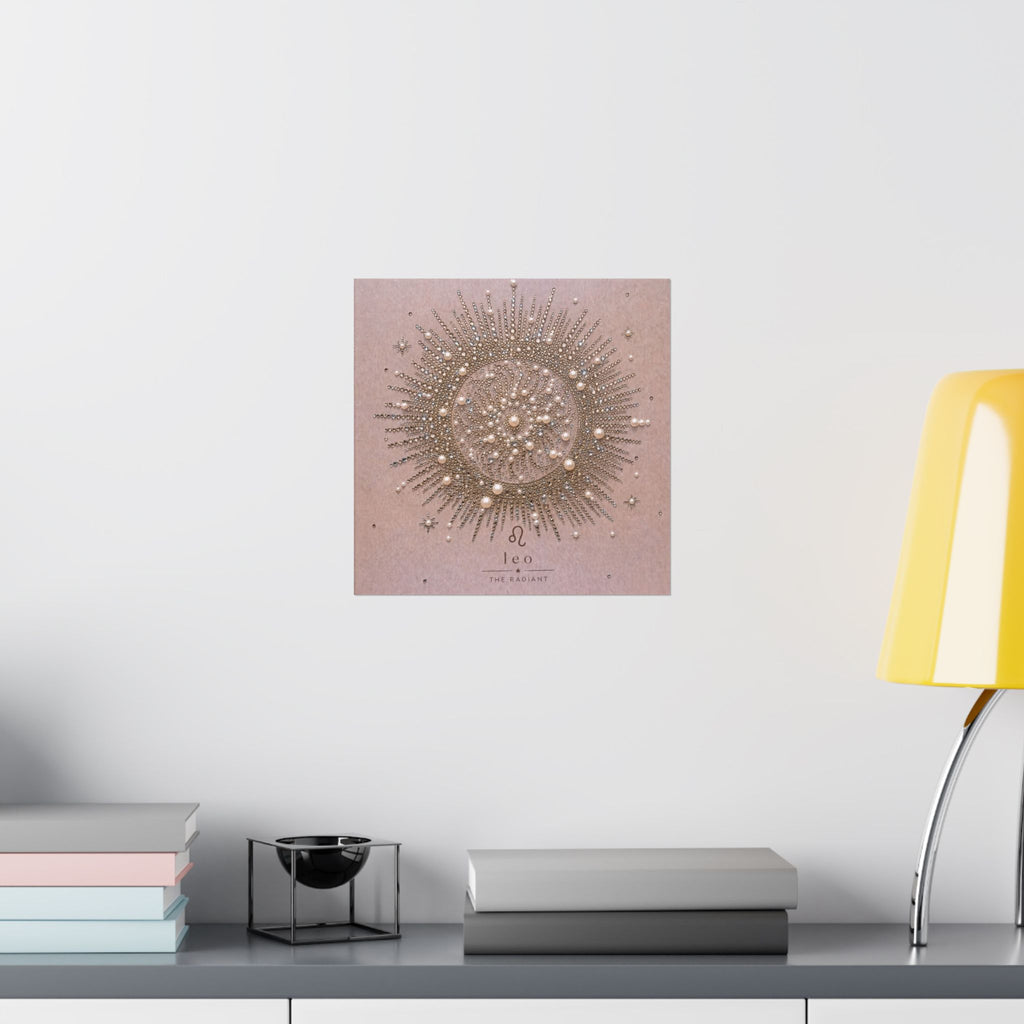 Leo Zodiac Wall Art Print | Celestial Astrology Decor | The Radiant | Neutral Beige Zodiac Artwork