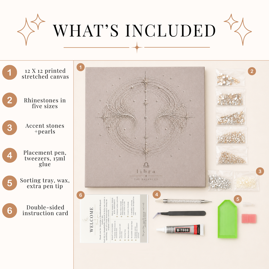 DIY Bedazzled Zodiac Canvas Kit with Rhinestones | Handmade by Megan
