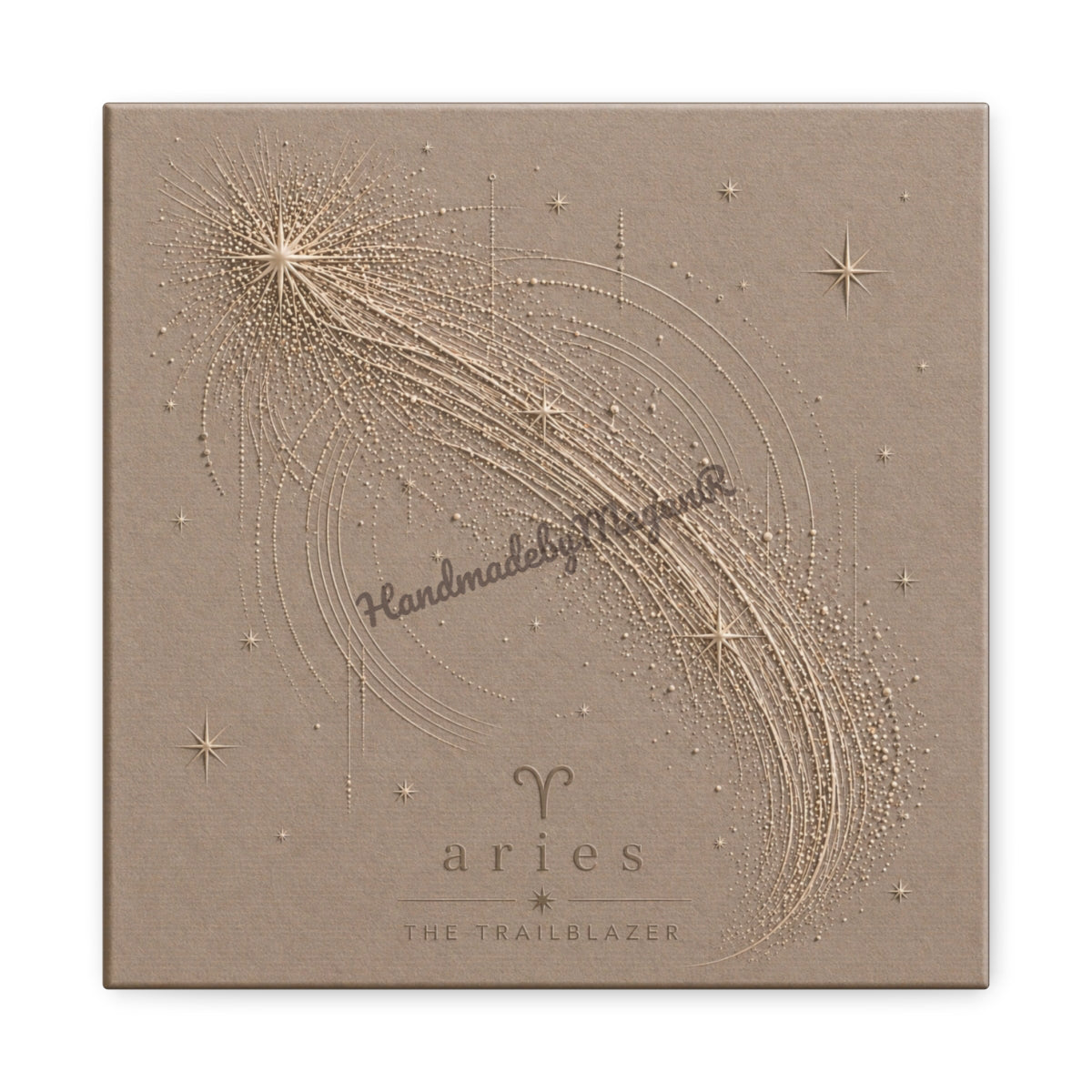 Aries Champagne Zodiac Canvas Print | Celestial Astrology Wall Art | Luxury Zodiac Decor | Aries Gift