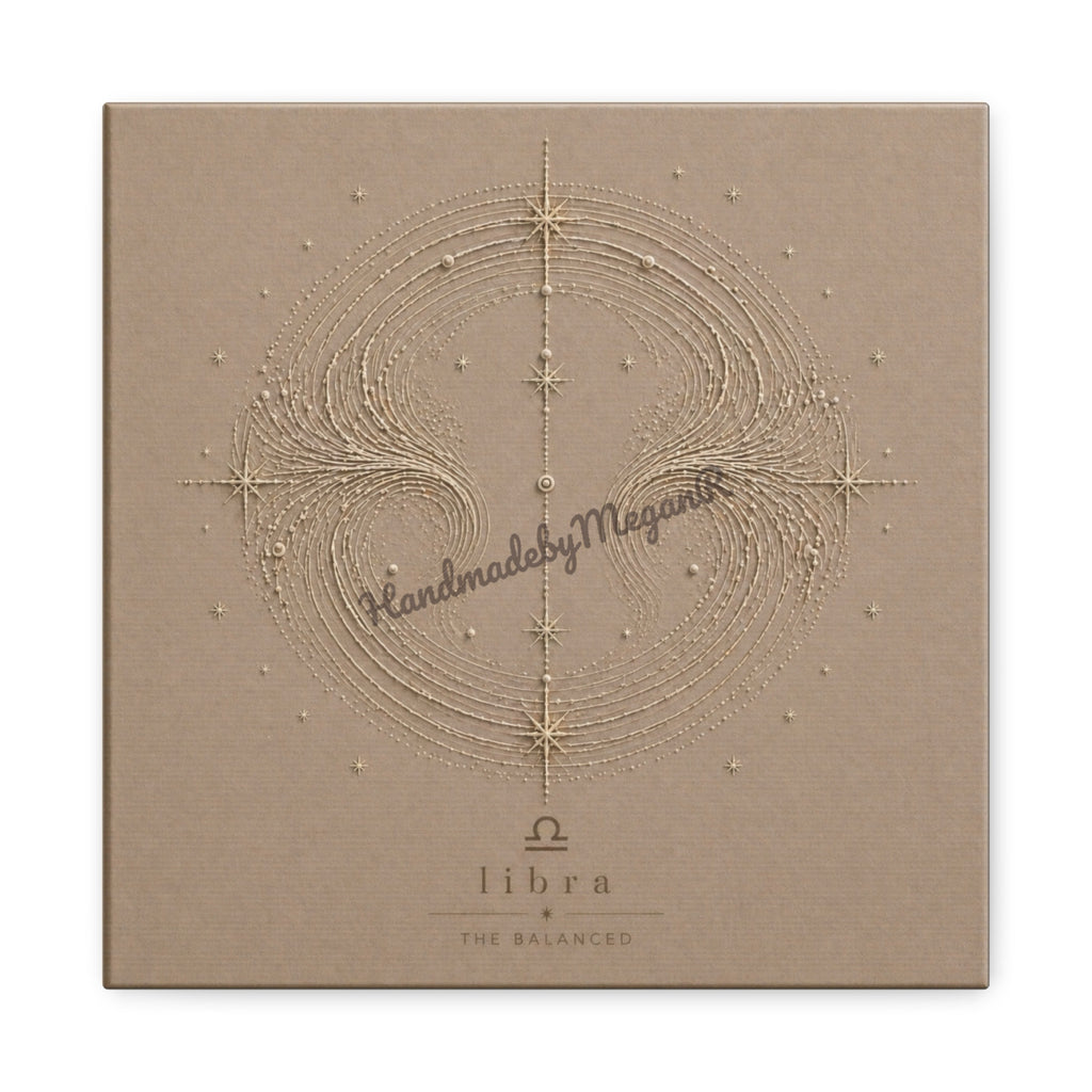 Libra Champagne Zodiac Canvas Print | Celestial Astrology Wall Art | Luxury Zodiac Decor | Libra Gift