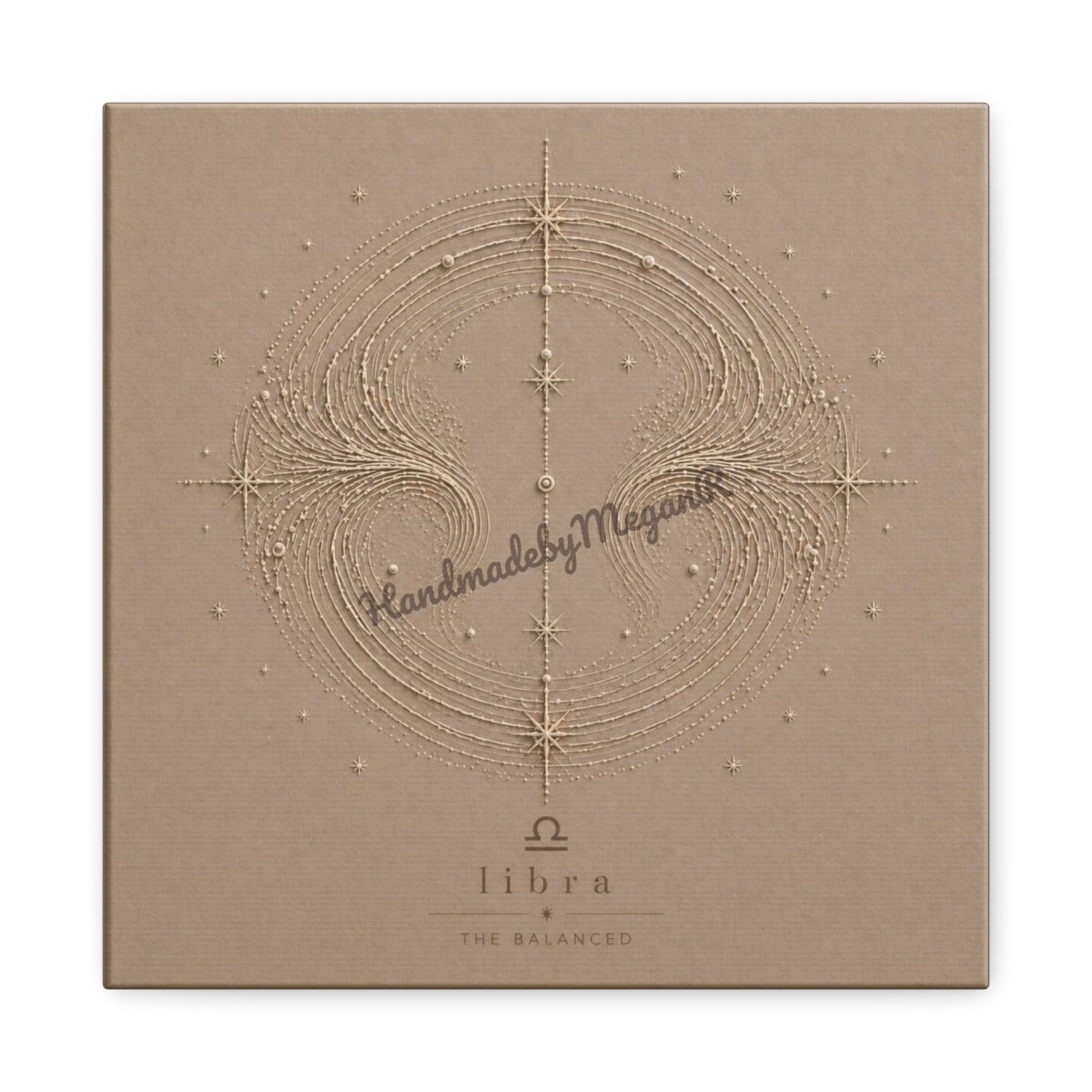 Libra Champagne Zodiac Canvas Print | Celestial Astrology Wall Art | Luxury Zodiac Decor | Libra Gift