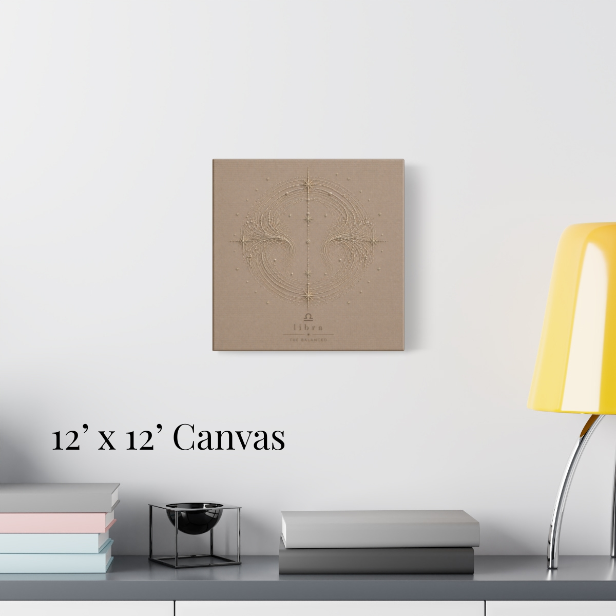 Libra Champagne Zodiac Canvas Print | Celestial Astrology Wall Art | Luxury Zodiac Decor | Libra Gift