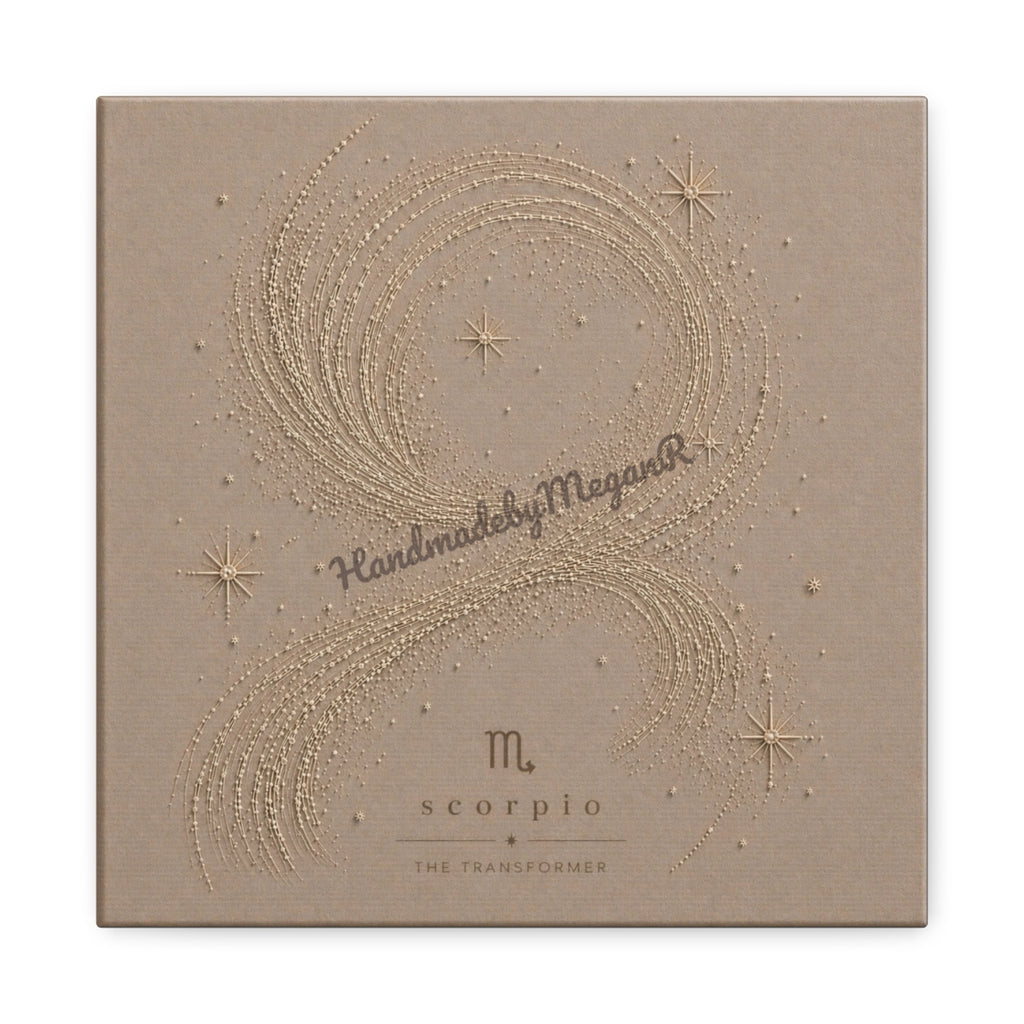 Scorpio Champagne Zodiac Canvas Print | Celestial Astrology Wall Art | Luxury Zodiac Decor | Scorpio Gift