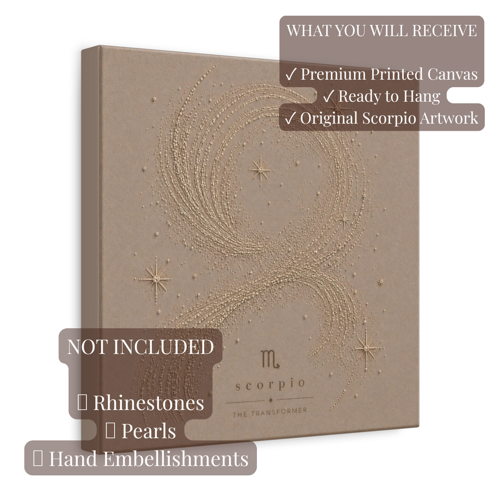 Scorpio Champagne Zodiac Canvas Print | Celestial Astrology Wall Art | Luxury Zodiac Decor | Scorpio Gift