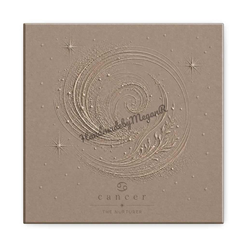 Cancer Champagne Zodiac Canvas Print | Celestial Astrology Wall Art | Luxury Zodiac Decor | Cancer Gift