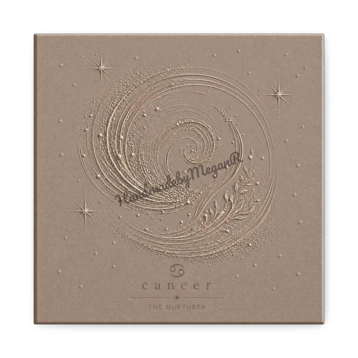 Cancer Champagne Zodiac Canvas Print | Celestial Astrology Wall Art | Luxury Zodiac Decor | Cancer Gift