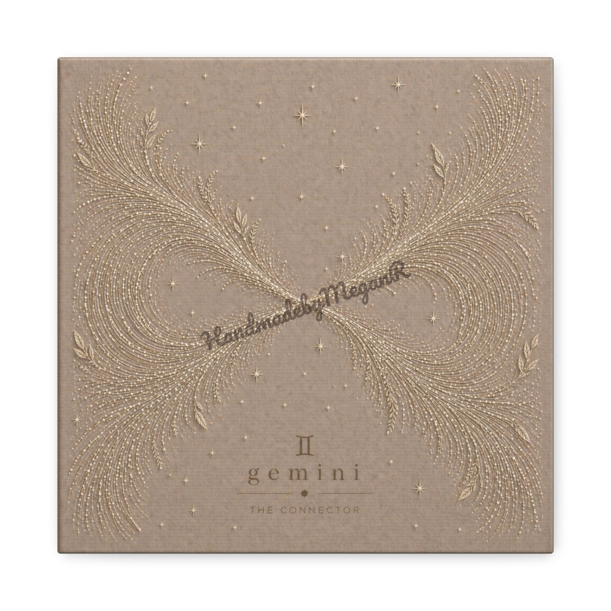 Gemini Champagne Zodiac Canvas Print | Celestial Astrology Wall Art | Luxury Zodiac Decor | Gemini Gift