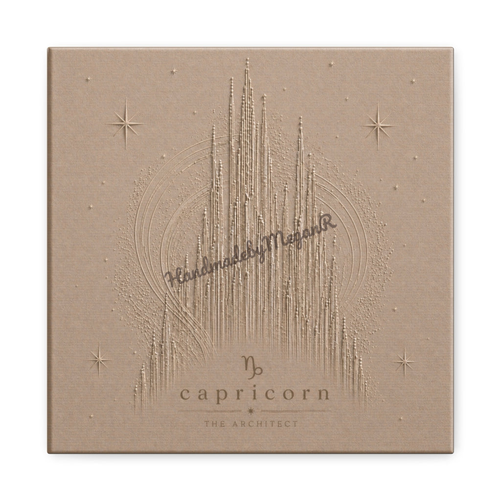 Capricorn Champagne Zodiac Canvas Print | Celestial Astrology Wall Art | Luxury Zodiac Decor | Capricorn Gift