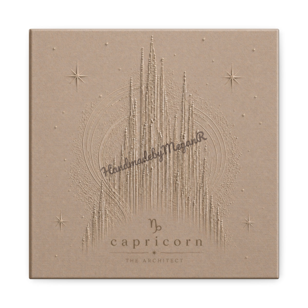 Capricorn Champagne Zodiac Canvas Print | Celestial Astrology Wall Art | Luxury Zodiac Decor | Capricorn Gift