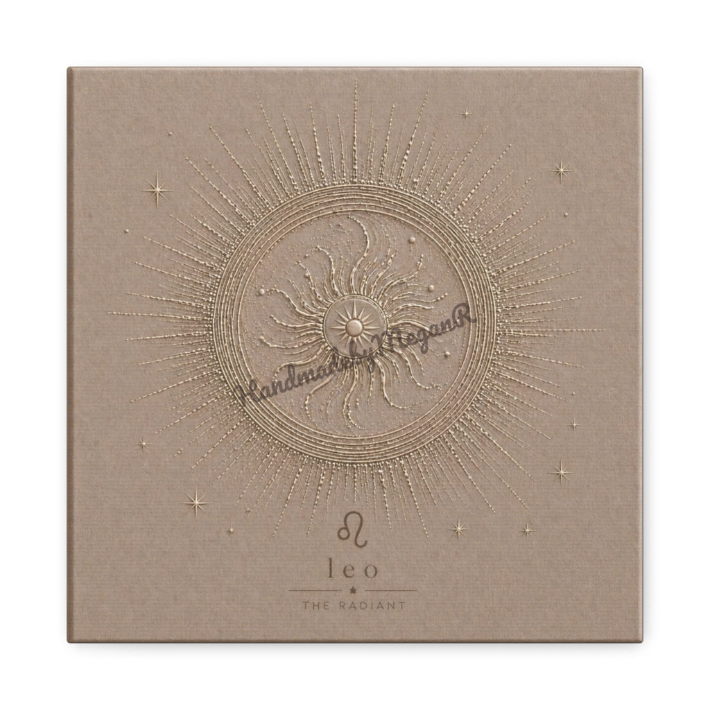 Leo Champagne Zodiac Canvas Print | Celestial Astrology Wall Art | Luxury Zodiac Decor | Leo Gift