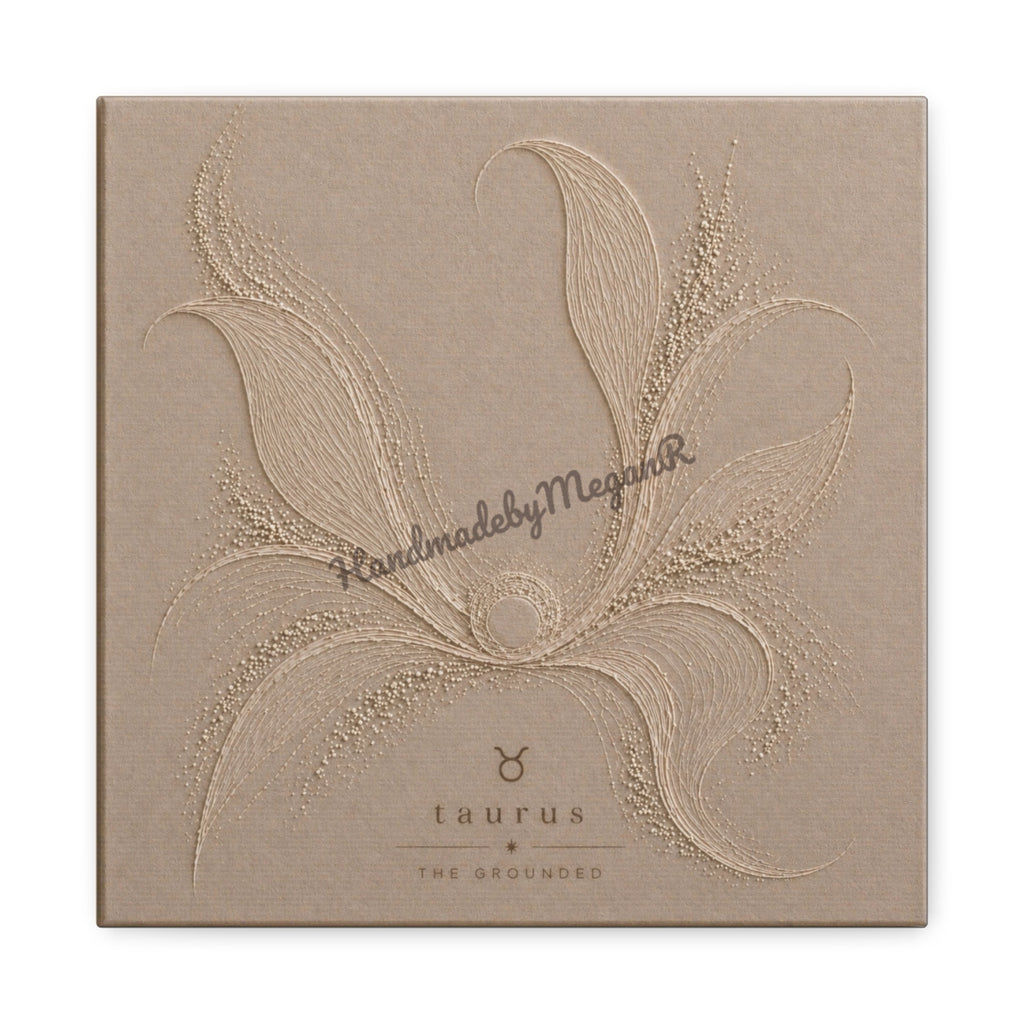 Taurus Champagne Zodiac Canvas Print | Celestial Astrology Wall Art | Luxury Zodiac Decor | Taurus Gift