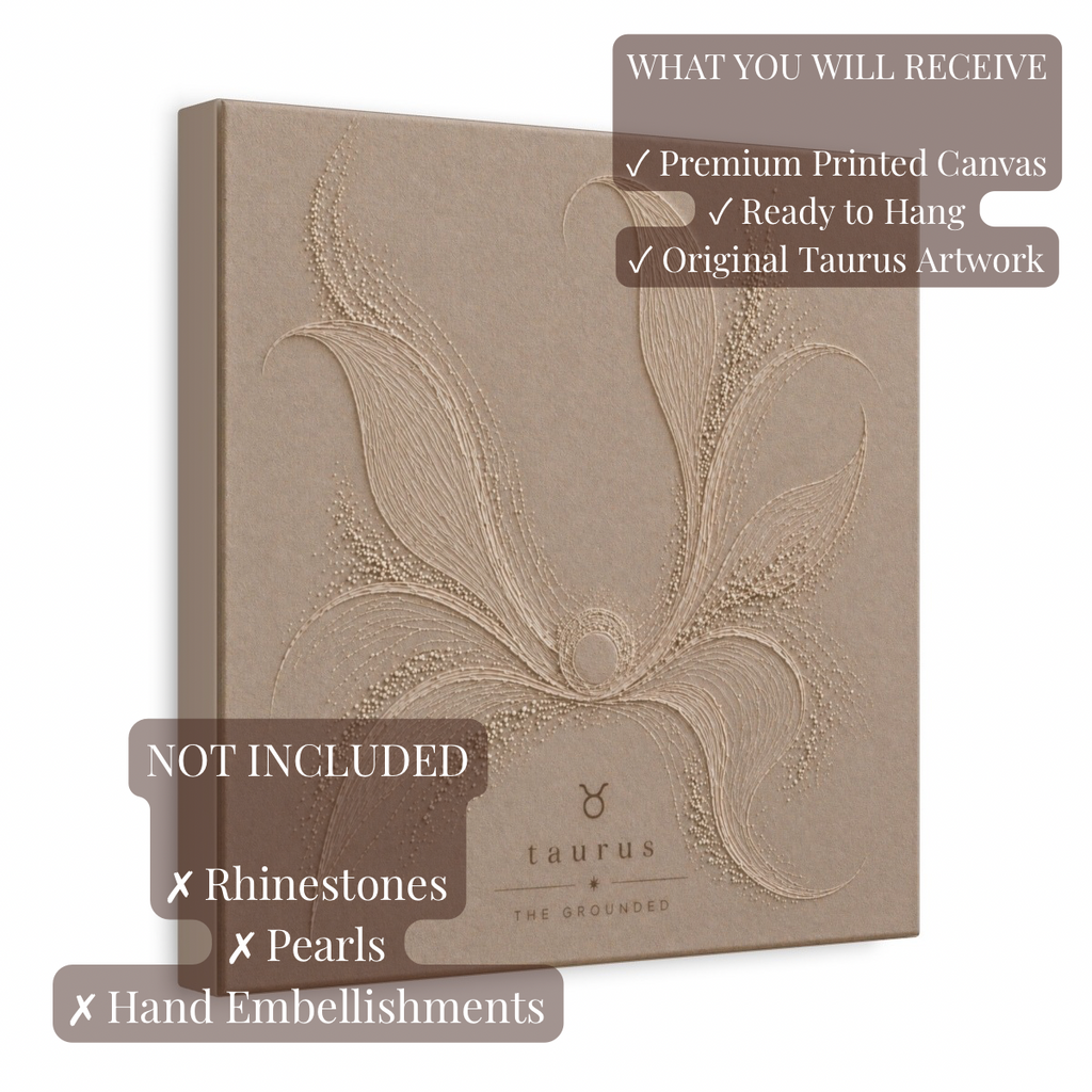 Taurus Champagne Zodiac Canvas Print | Celestial Astrology Wall Art | Luxury Zodiac Decor | Taurus Gift