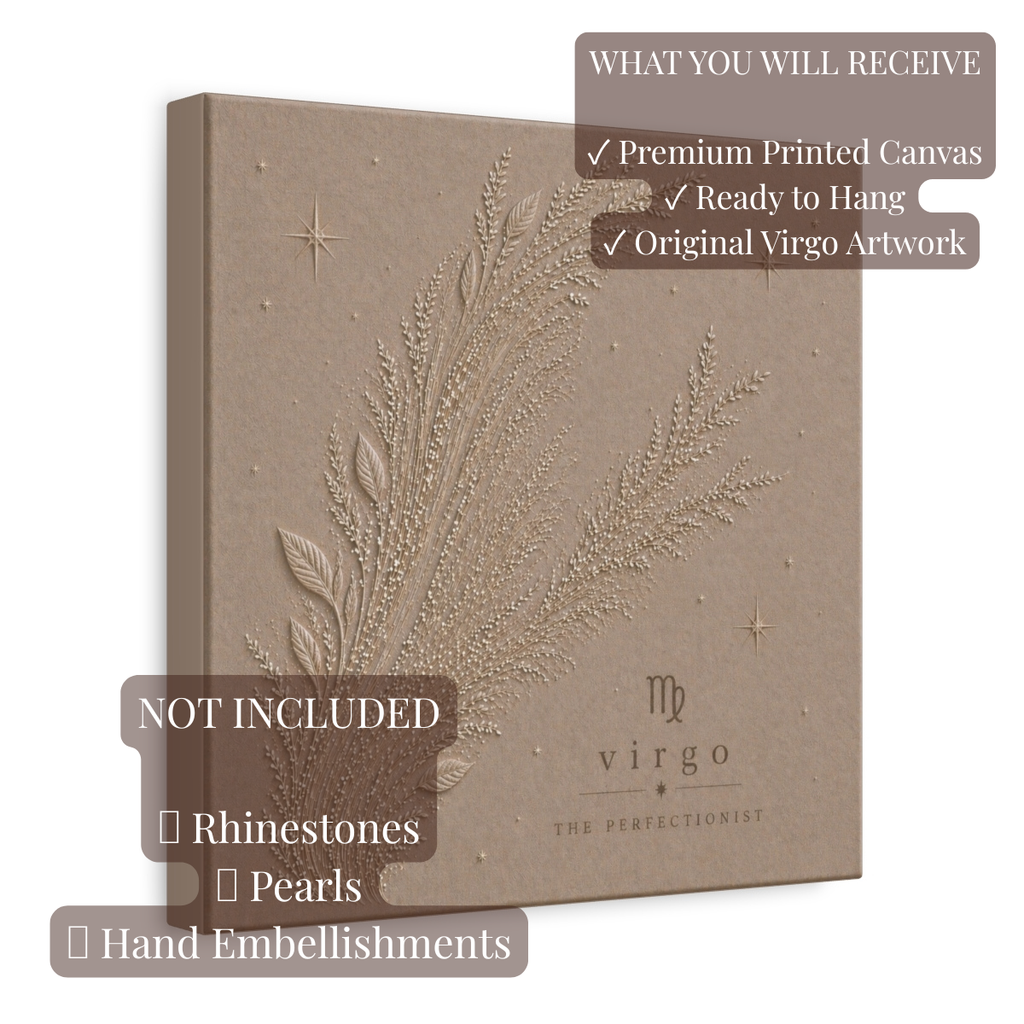 Virgo Champagne Zodiac Canvas Print | Celestial Astrology Wall Art | Luxury Zodiac Decor | Virgo Gift