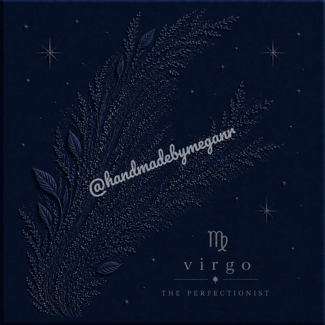 Virgo Sapphire Zodiac Canvas Print | Celestial Astrology Wall Art | Blue Gemstone-Inspired Zodiac Decor | Virgo Gift