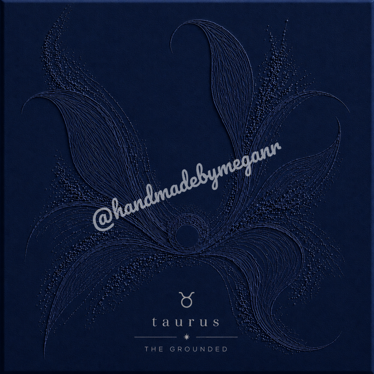 Taurus Sapphire Zodiac Canvas Print | Celestial Astrology Wall Art | Blue Gemstone-Inspired Zodiac Decor | Taurus Gift