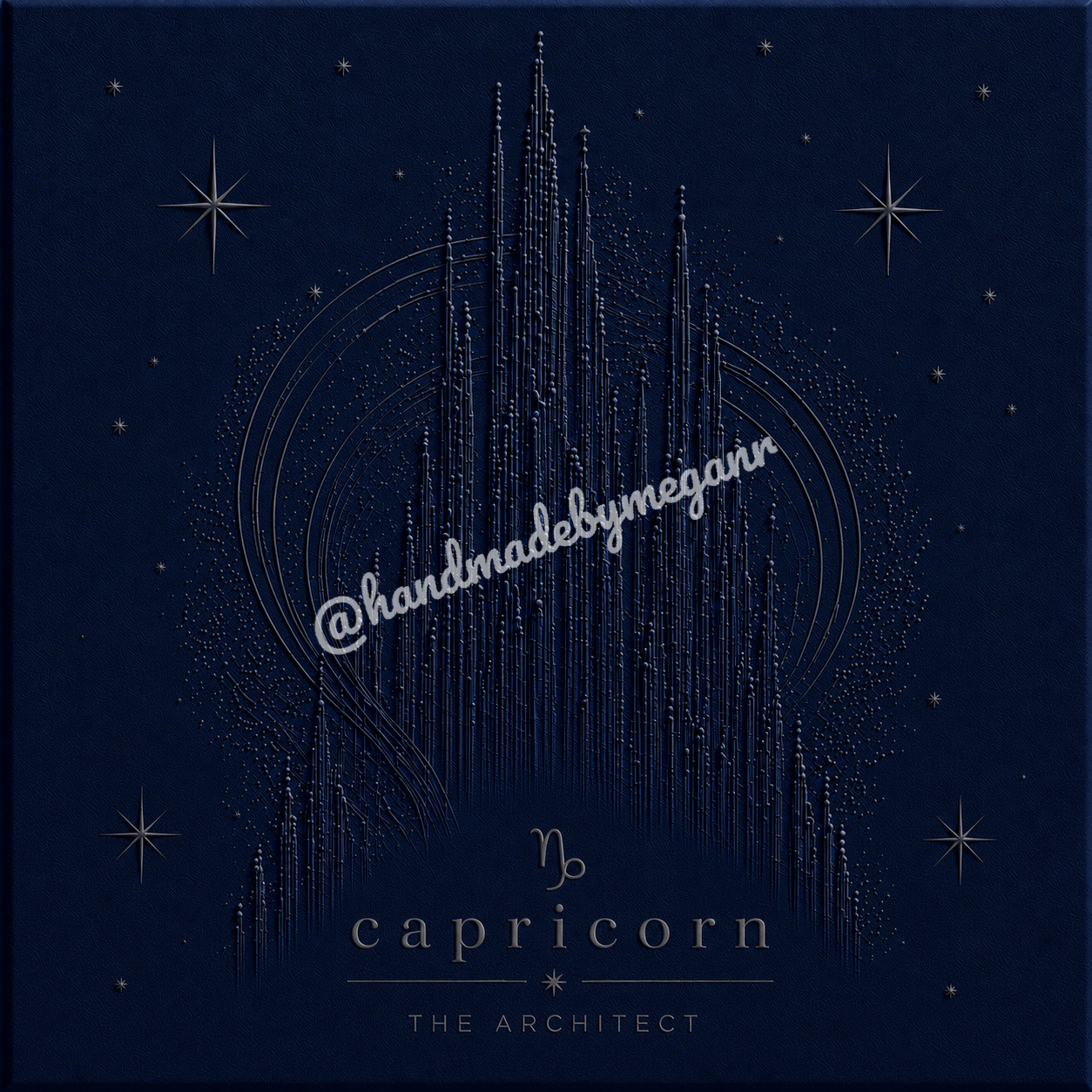 Capricorn Sapphire Zodiac Canvas Print | Celestial Astrology Wall Art | Blue Gemstone-Inspired Zodiac Decor | Capricorn Gift