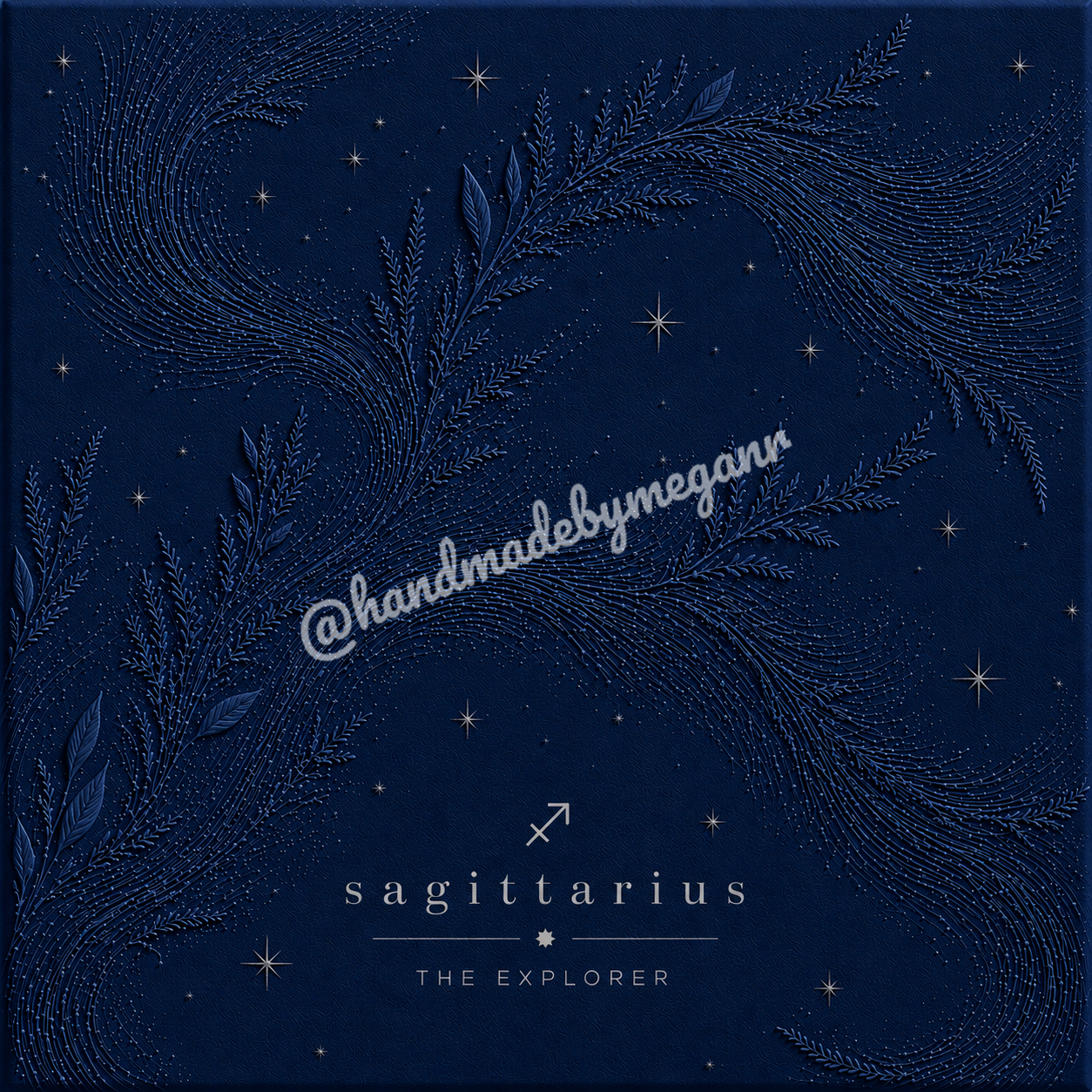 Sagittarius Sapphire Zodiac Canvas Print | Celestial Astrology Wall Art | Blue Gemstone-Inspired Zodiac Decor | Sagittarius Gift