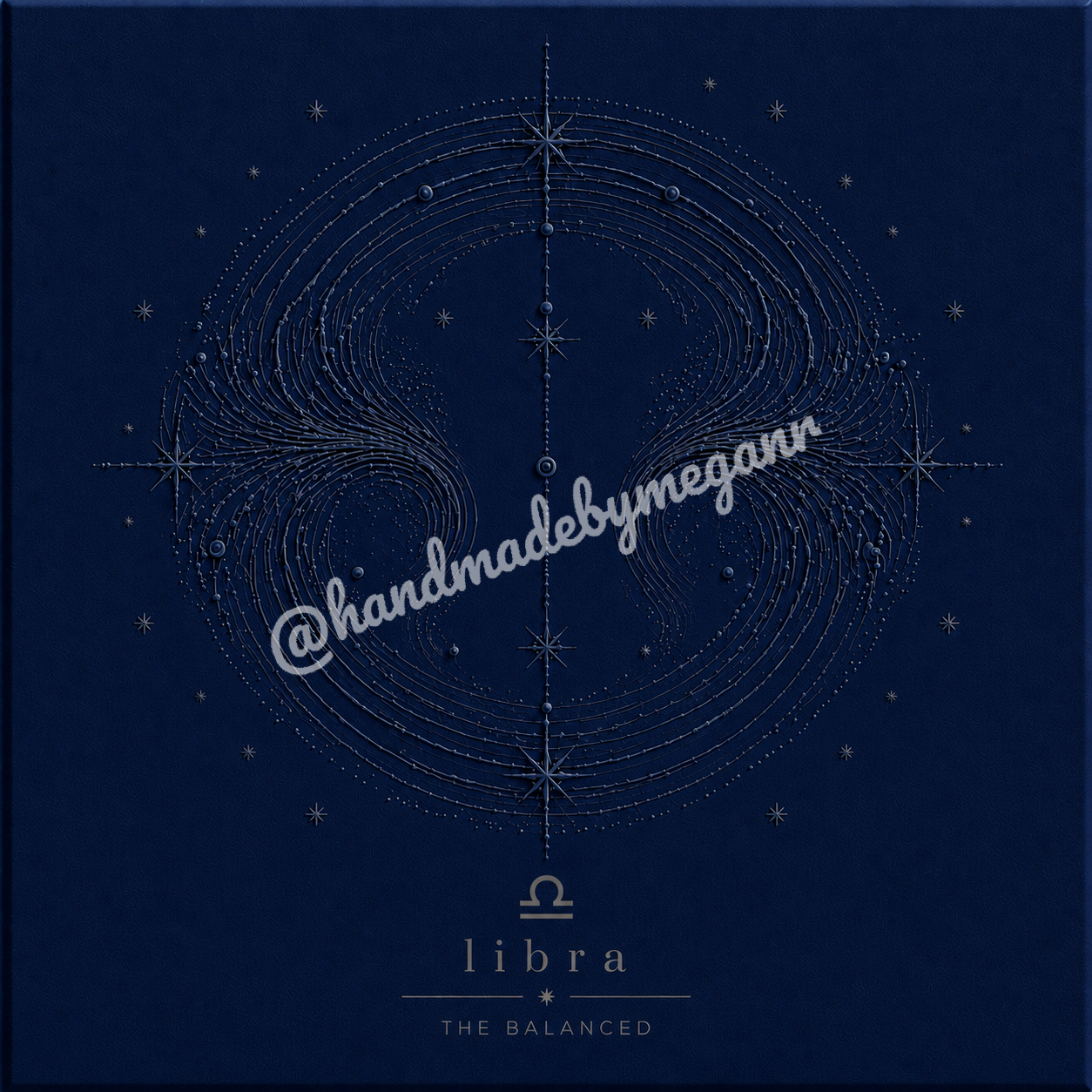 Libra Sapphire Zodiac Canvas Print | Celestial Astrology Wall Art | Blue Gemstone-Inspired Zodiac Decor | Libra Gift