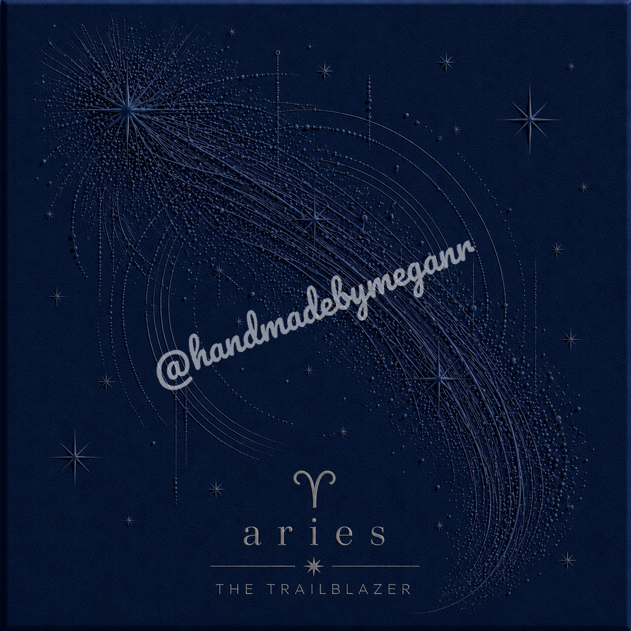 Aries Sapphire Zodiac Canvas Print | Celestial Astrology Wall Art | Blue Gemstone-Inspired Zodiac Decor | Aries Gift