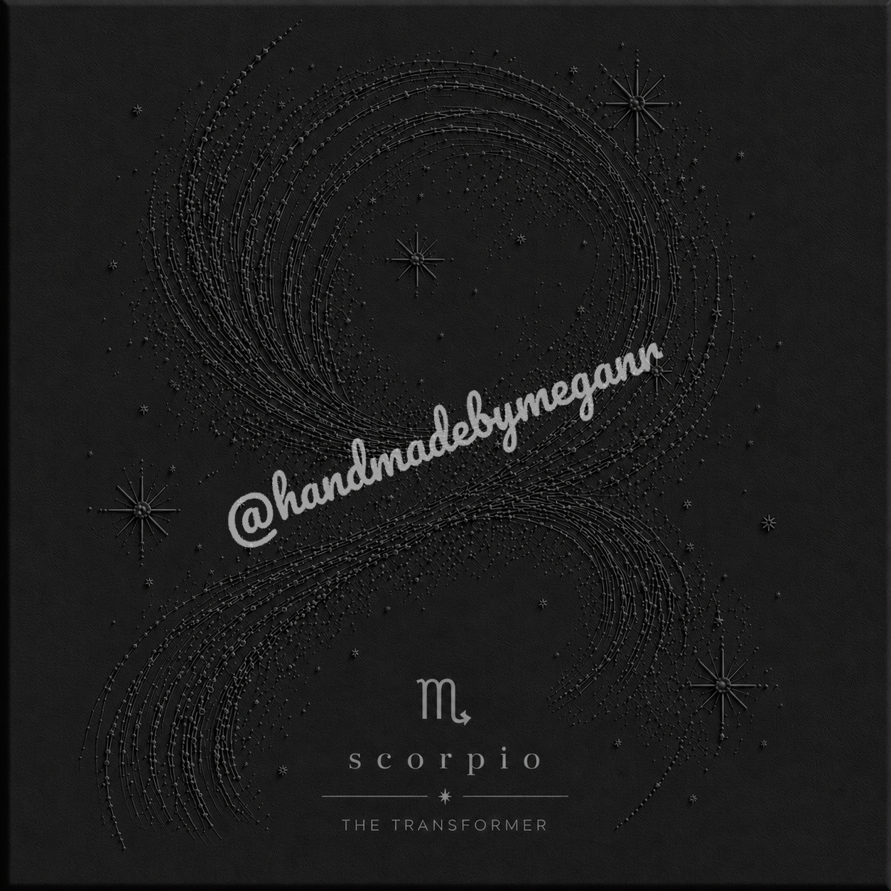 Scorpio Onyx Zodiac Canvas Print | Celestial Astrology Wall Art | Black & Graphite Zodiac Decor | Scorpio Gift