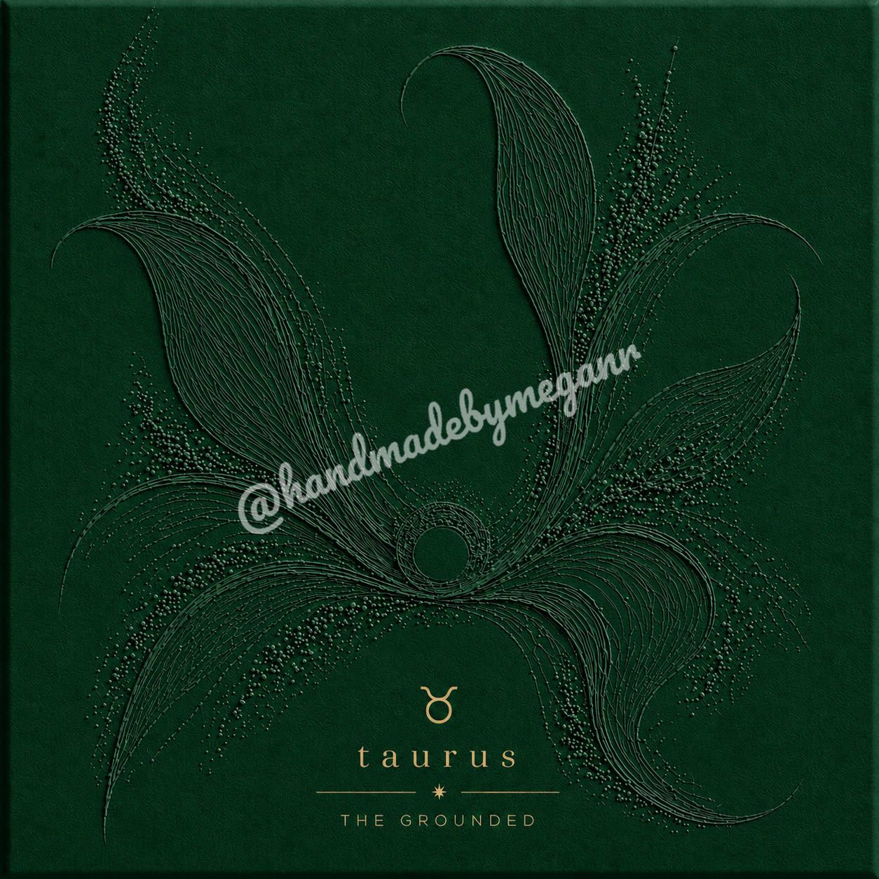 Taurus Emerald Zodiac Canvas Print | Celestial Astrology Wall Art | Green Gemstone-Inspired Zodiac Decor | Taurus Gift