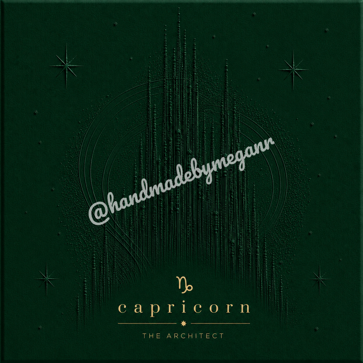 Capricorn Emerald Zodiac Canvas Print | Celestial Astrology Wall Art | Green Gemstone-Inspired Zodiac Decor | Capricorn Gift