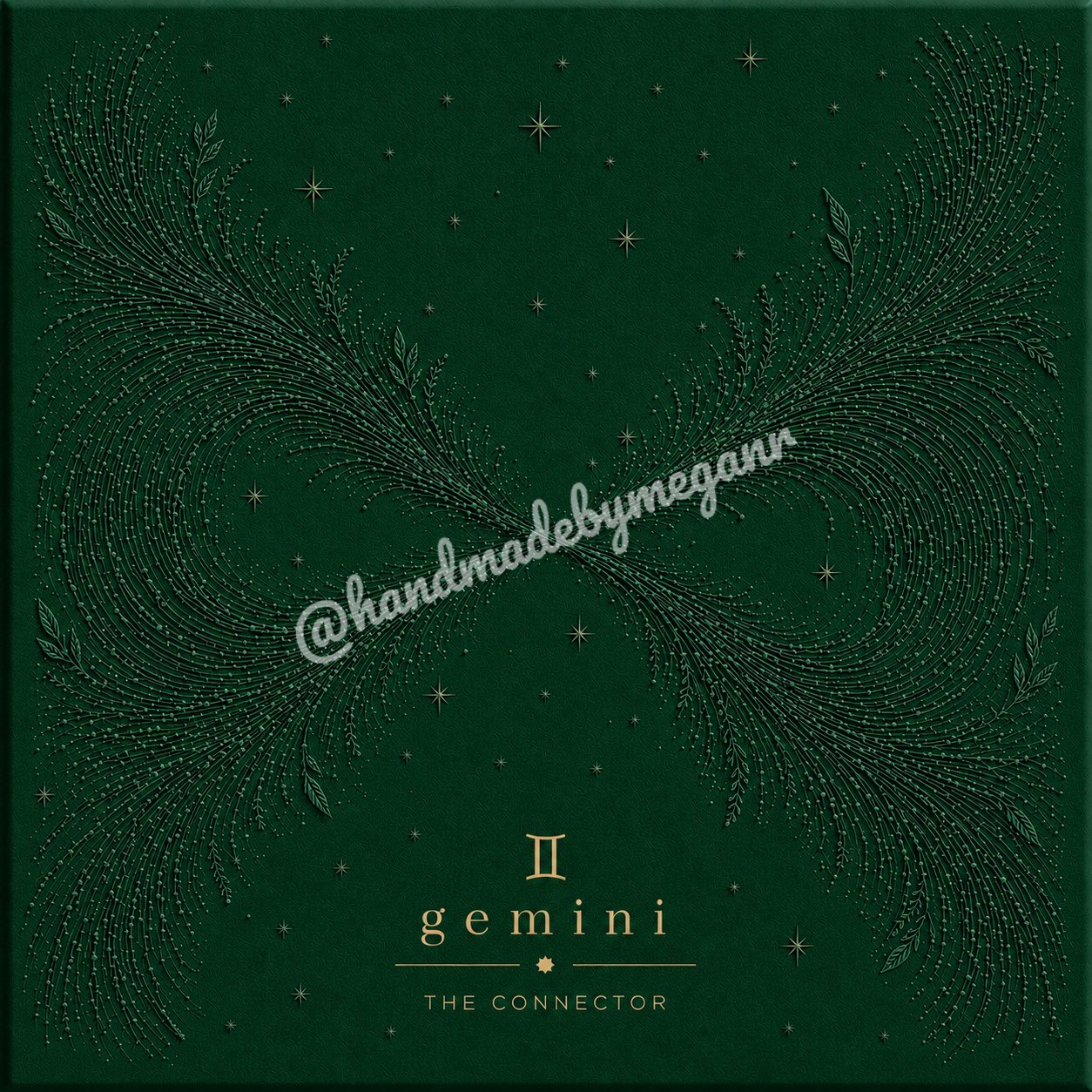 Gemini Emerald Zodiac Canvas Print | Celestial Astrology Wall Art | Green Gemstone-Inspired Zodiac Decor | Gemini Gift