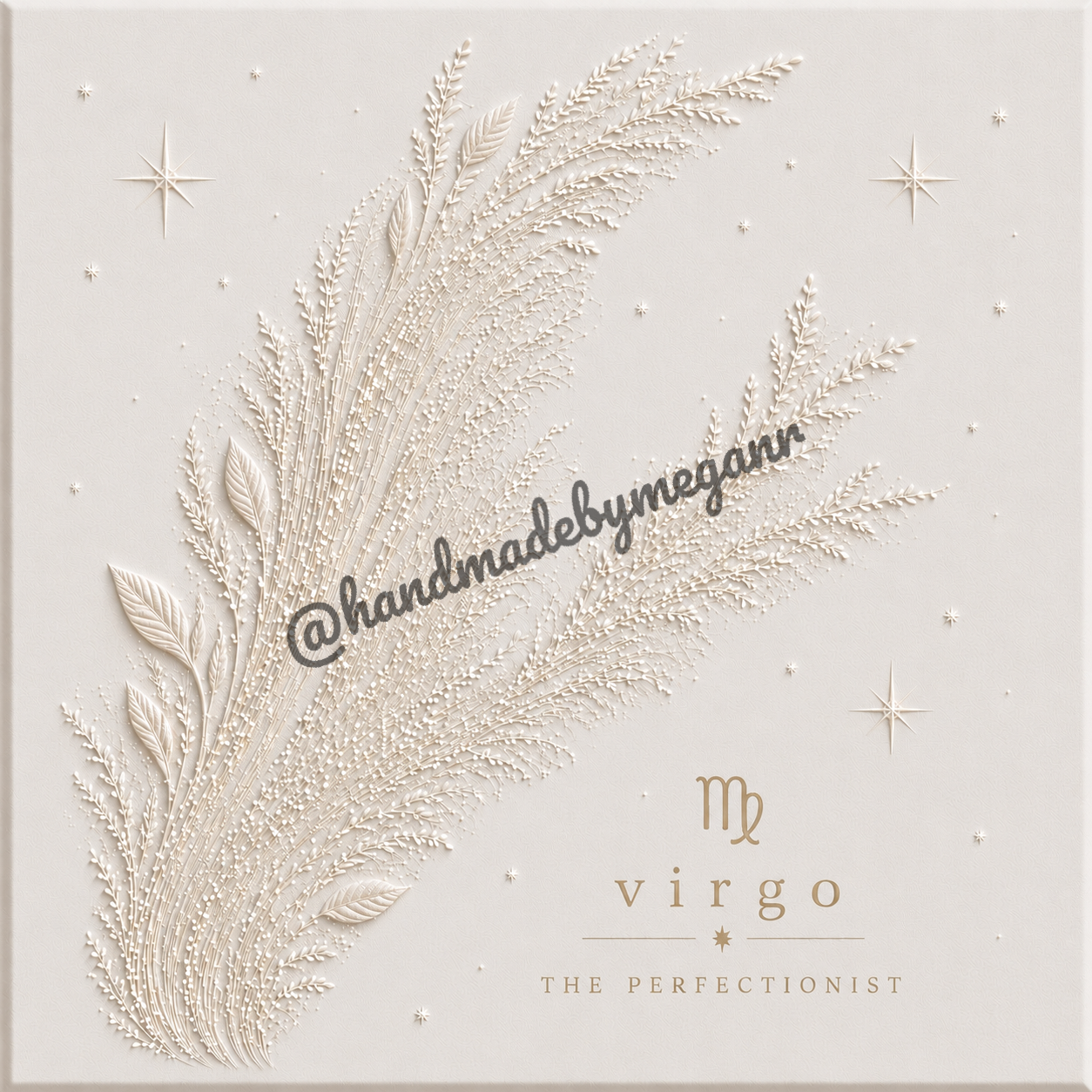 Virgo Pearl Zodiac Canvas Print | Celestial Astrology Wall Art | Elegant Zodiac Decor | Virgo Gift