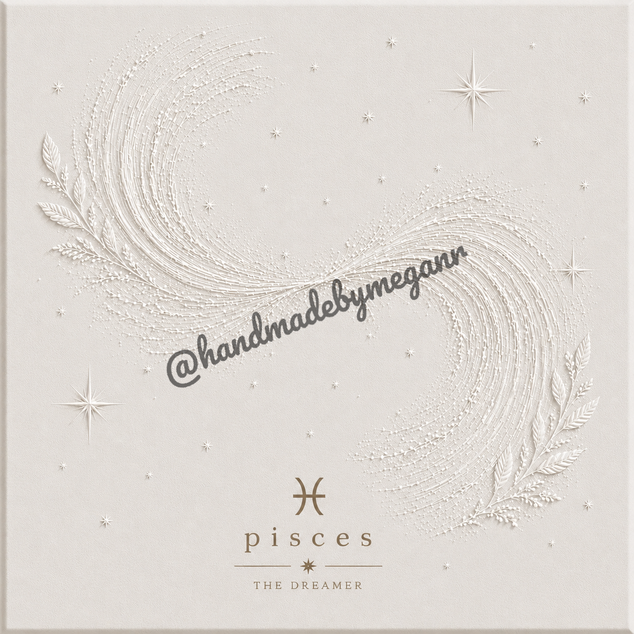 Pisces Pearl Zodiac Canvas Print | Celestial Astrology Wall Art | Elegant Zodiac Decor | Pisces Gift