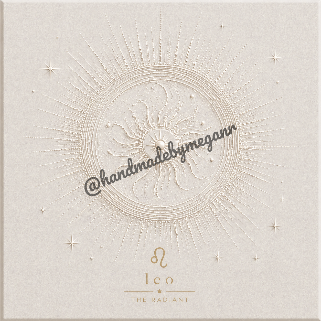 Leo Pearl Zodiac Canvas Print | Celestial Astrology Wall Art | Elegant Zodiac Decor | Leo Gift
