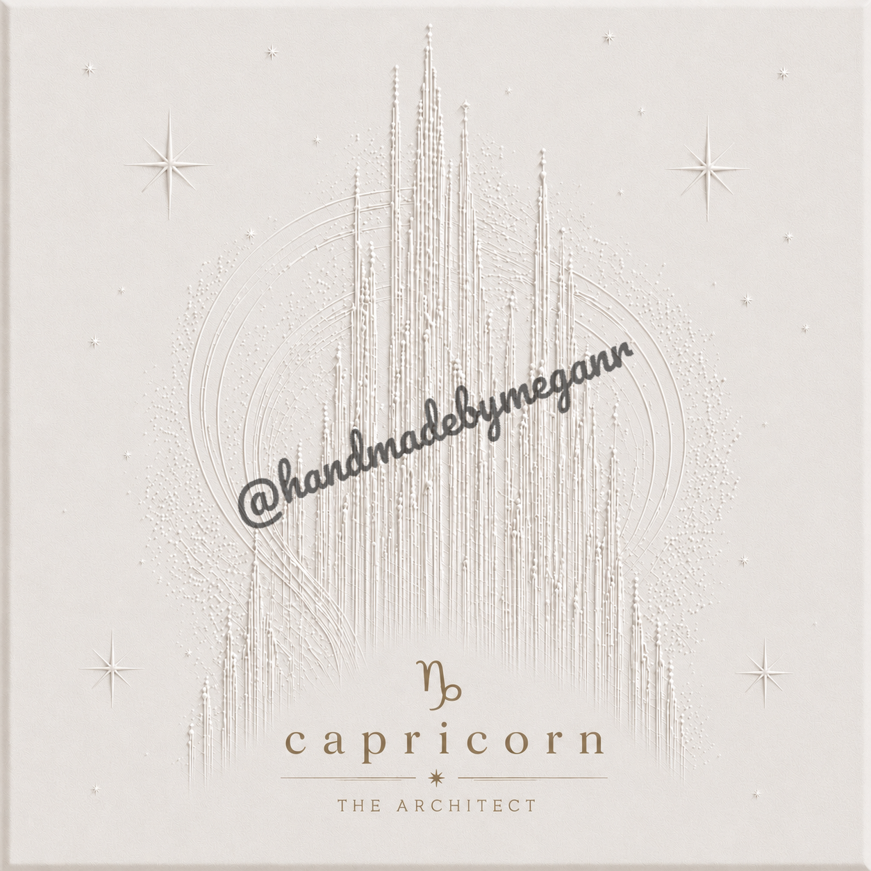 Capricorn Pearl Zodiac Canvas Print | Celestial Astrology Wall Art | Elegant Zodiac Decor | Capricorn Gift