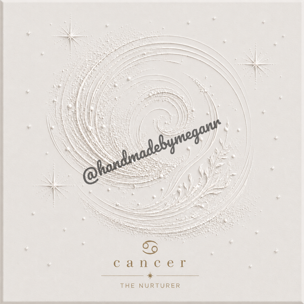 Cancer Pearl Zodiac Canvas Print | Celestial Astrology Wall Art | Elegant Zodiac Decor | Cancer Gift