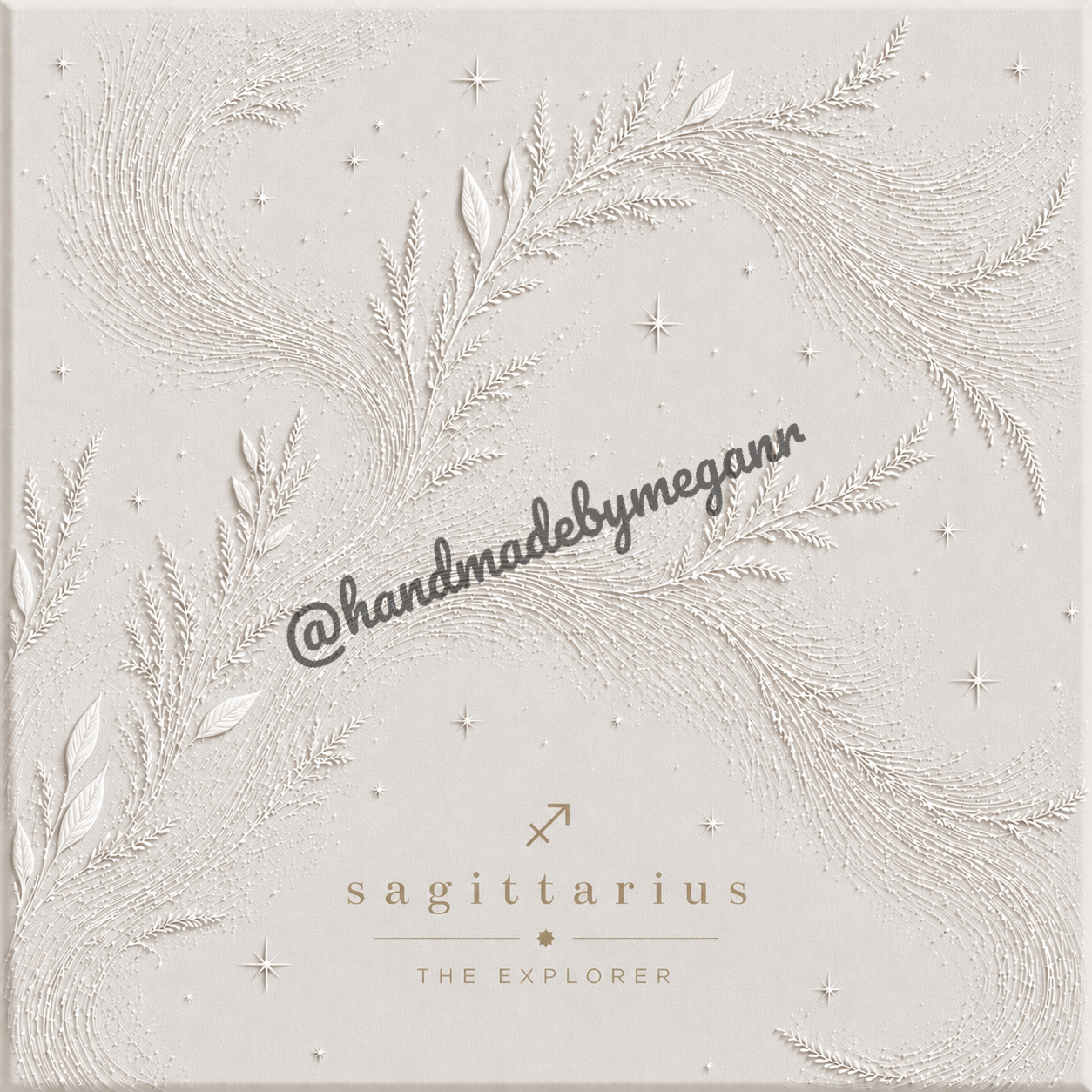 Sagittarius Pearl Zodiac Canvas Print | Celestial Astrology Wall Art | Elegant Zodiac Decor | Sagittarius Gift