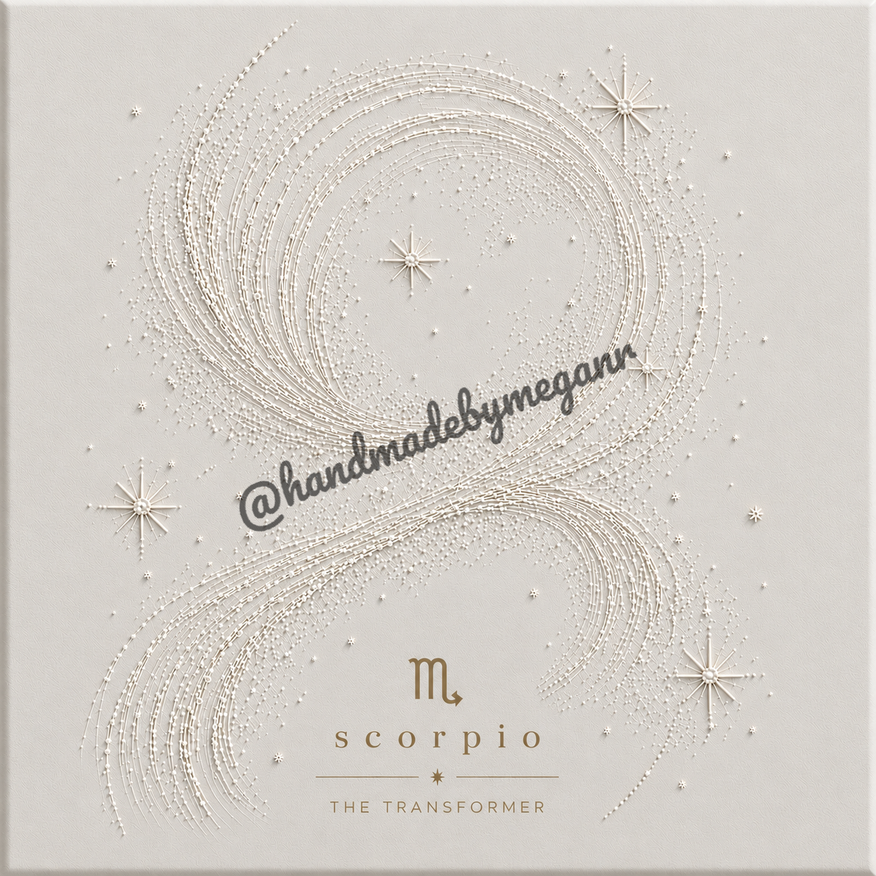 Scorpio Pearl Zodiac Canvas Print | Celestial Astrology Wall Art | Elegant Zodiac Decor | Scorpio Gift