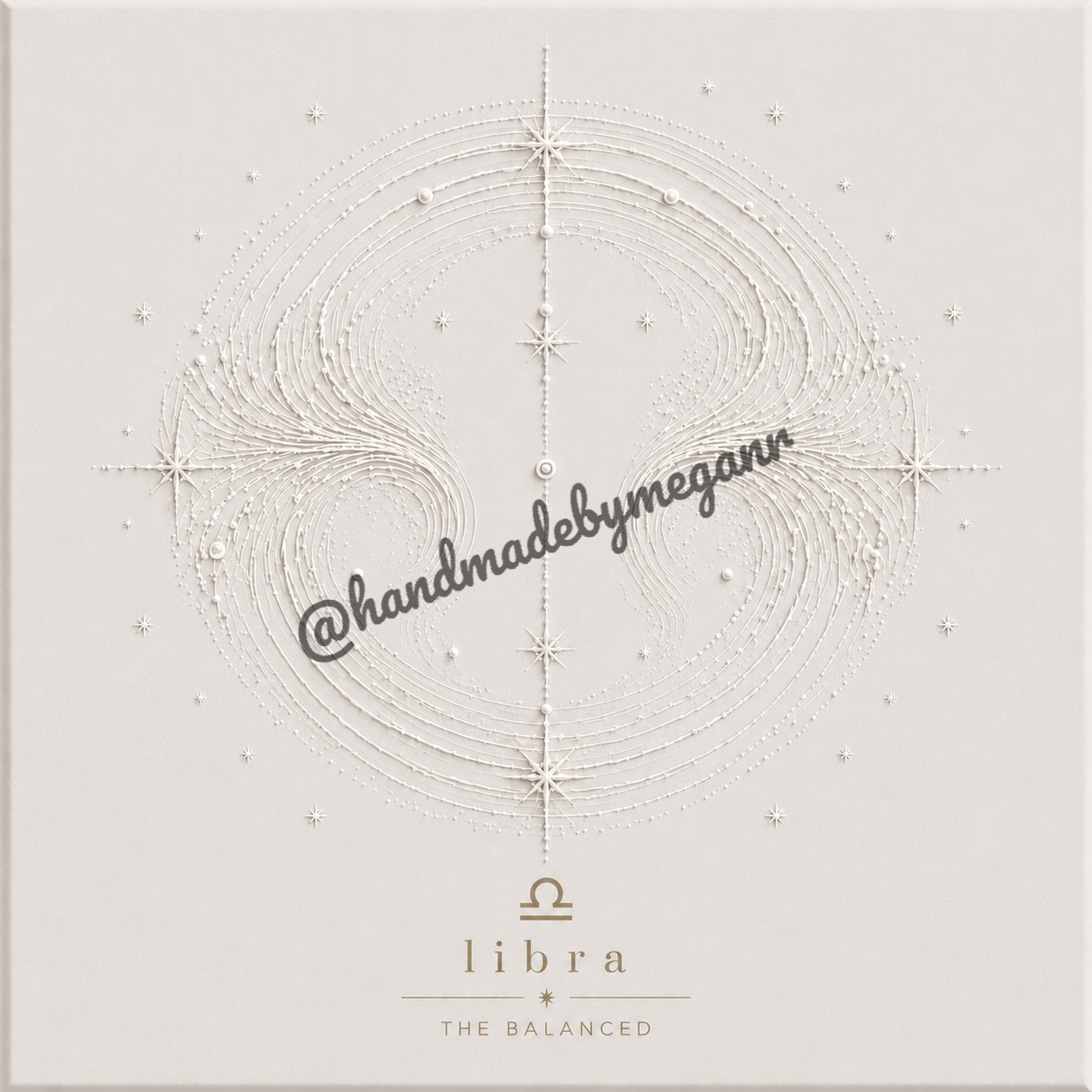 Libra Pearl Zodiac Canvas Print | Celestial Astrology Wall Art | Elegant Zodiac Decor | Libra Gift