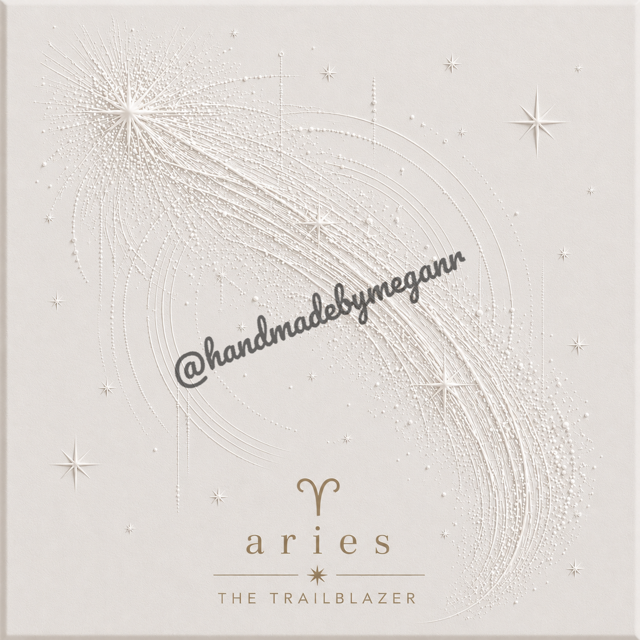 Aries Pearl Zodiac Canvas Print | Celestial Astrology Wall Art | Elegant Zodiac Decor | Aries Gift