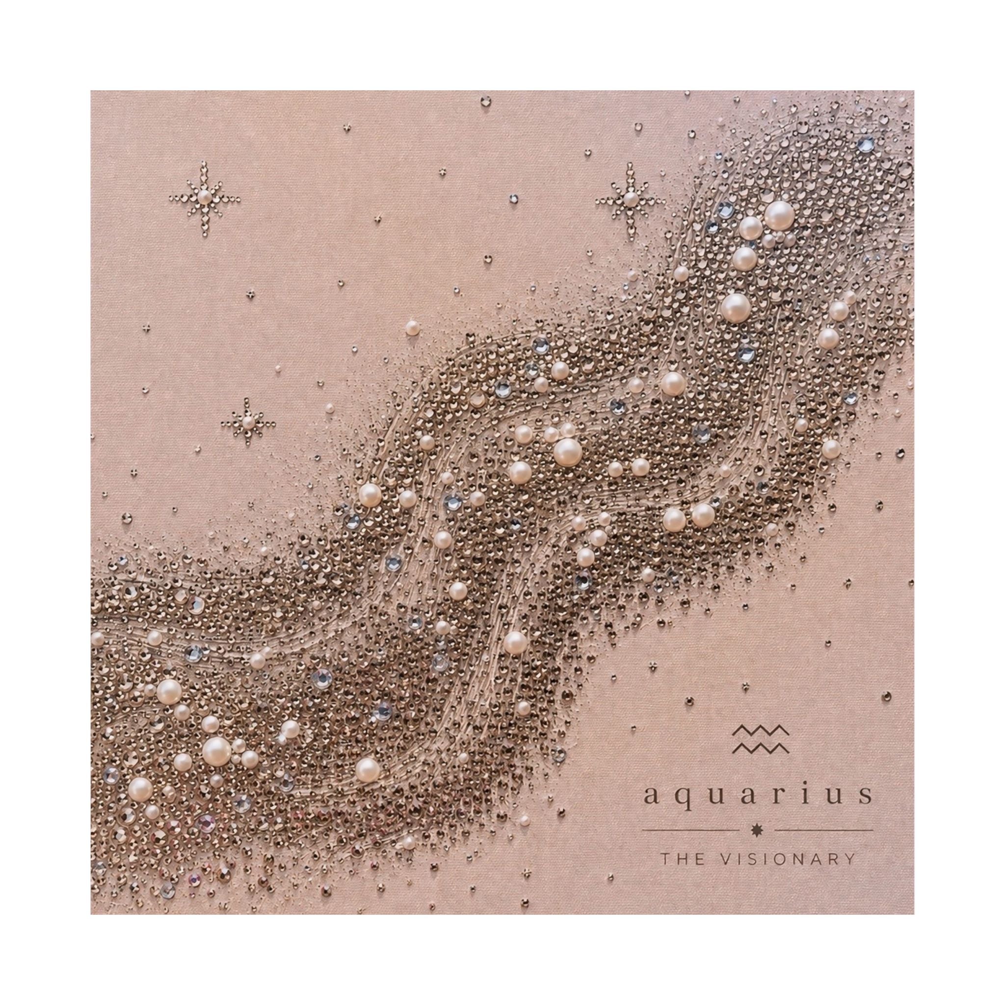 Aquarius Zodiac Wall Art Print | Celestial Astrology Decor | The Visionary | Neutral Beige Zodiac Artwork