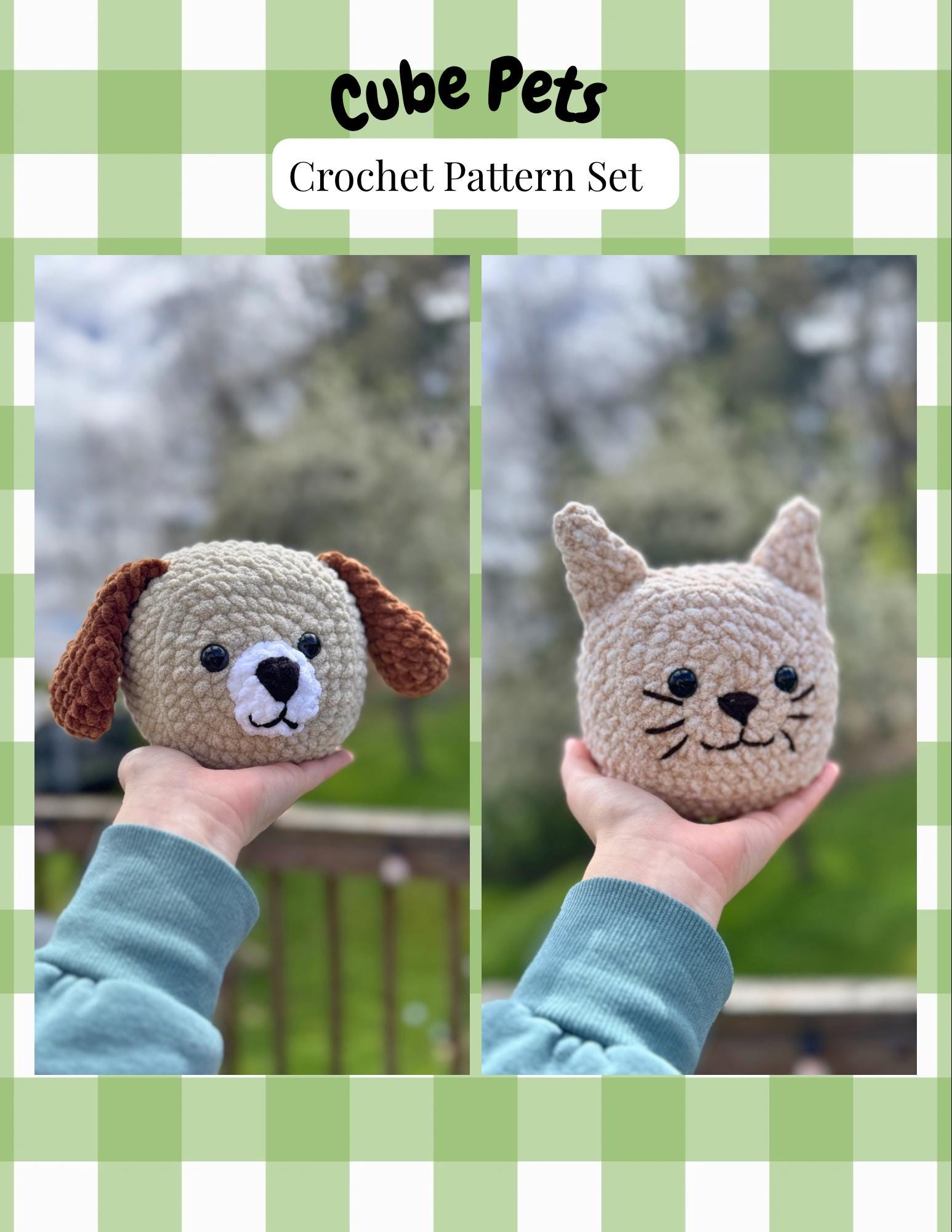 Cube Pets Crochet Pattern Bundle | Beginner Dog Cat Plush PDF Set