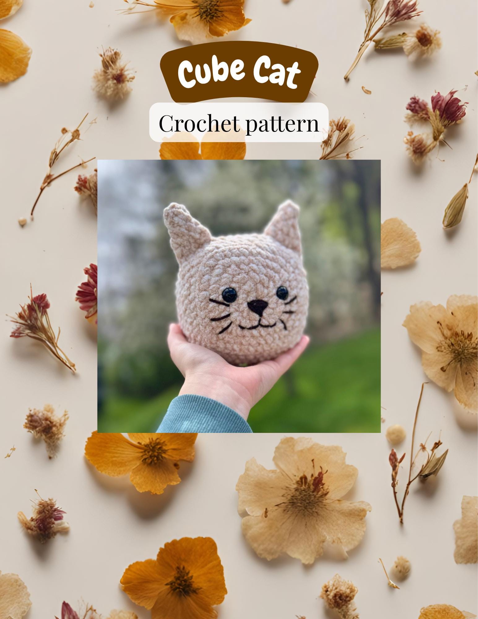 Cube Cat Crochet Pattern | Minimal Amigurumi Plush (PDF Pattern)