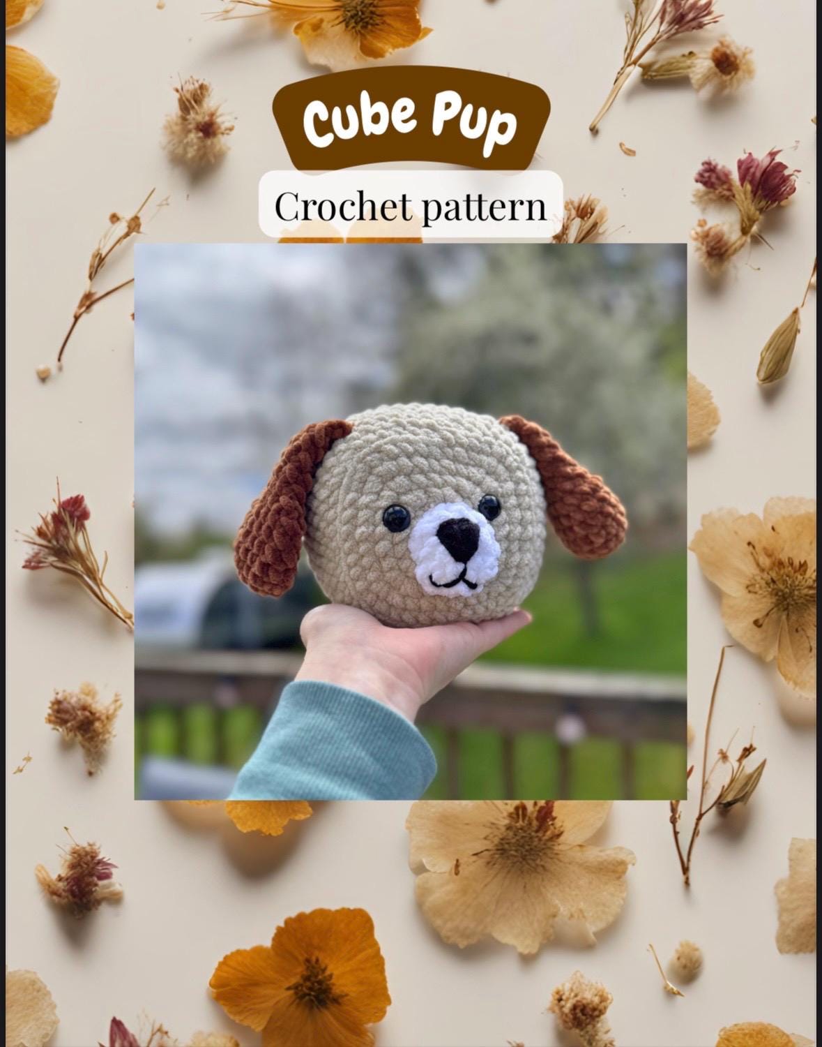Cube Pup Crochet Pattern | Beginner Amigurumi Dog Plush Toy (PDF)